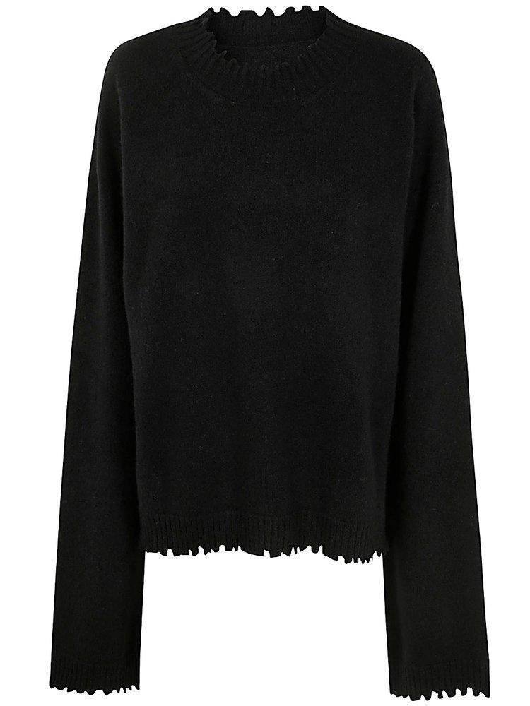 Uma Wang Distressed Knitted Jumper in Black Lyst UK