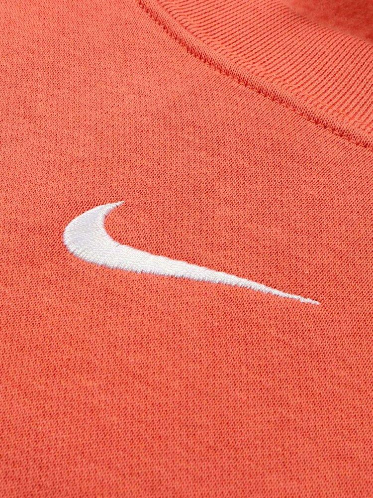 Nike Swoosh Logo Embroidered Crewneck Sweatshirt in Orange | Lyst