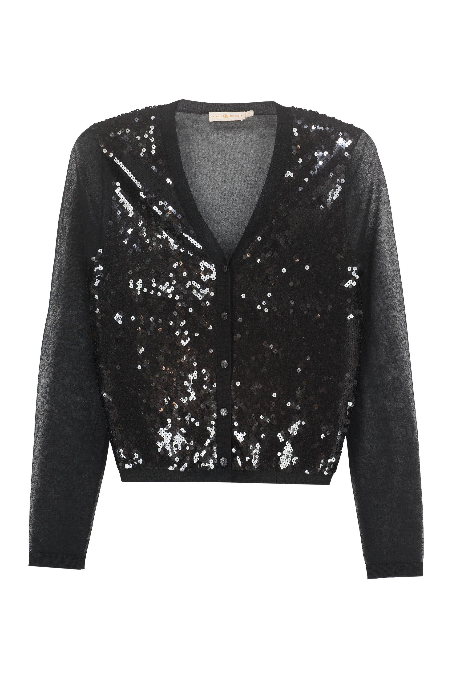 glitter cardigan black