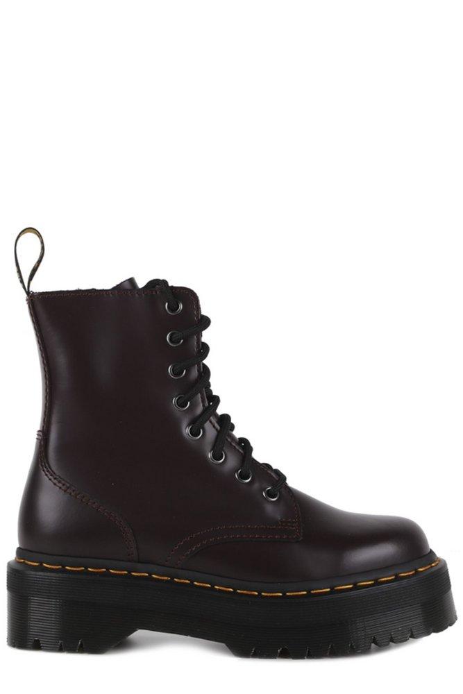 Dr. Martens Round Toe Lace-up Chunky Boots in Brown | Lyst