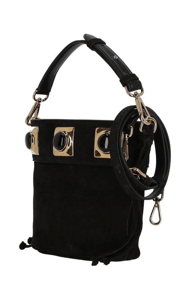 Black studded bucket bag online