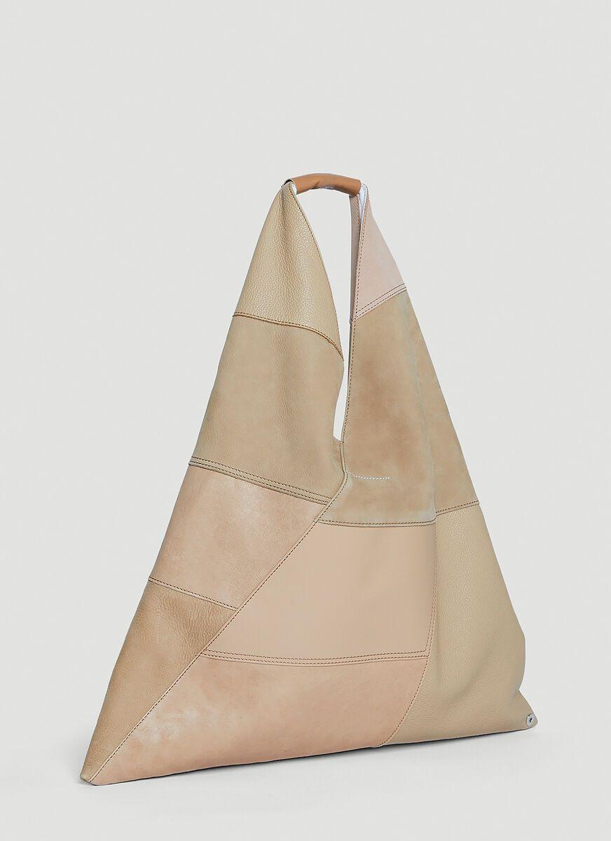 MM6 by Maison Martin Margiela Leather Japanese Tote Bag in Beige 