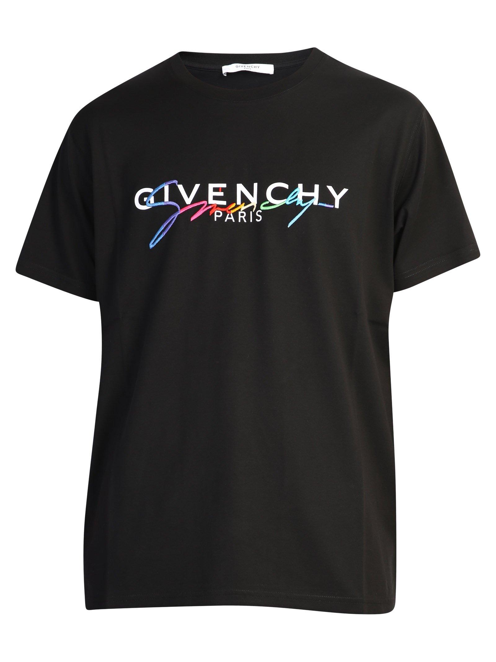 Givenchy Cotton Double Logo T-shirt in Black for Men - Save 30% - Lyst