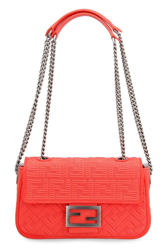 Fendi Baguette Mini Chain Shoulder Bag in Red