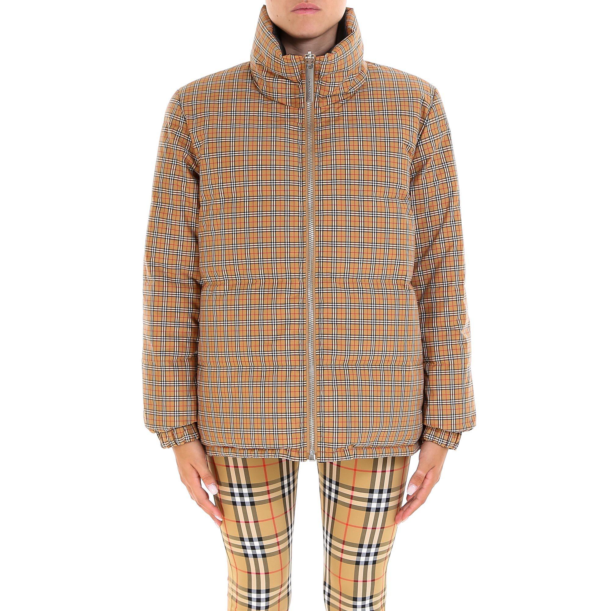 burberry vintage check reversible puffer jacket