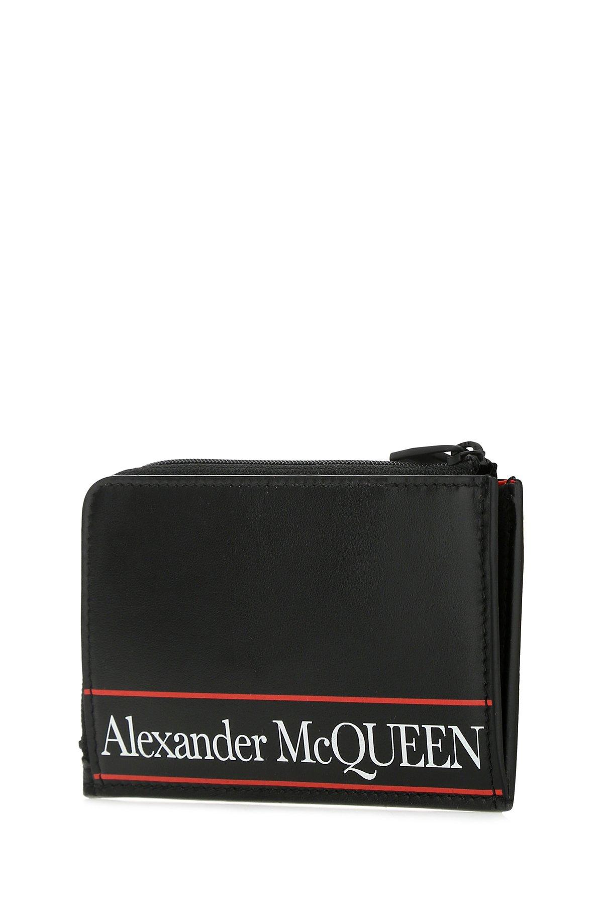 Alexander McQueen Leather Logo Pouch in Black,Red,White (Black) for Men ...