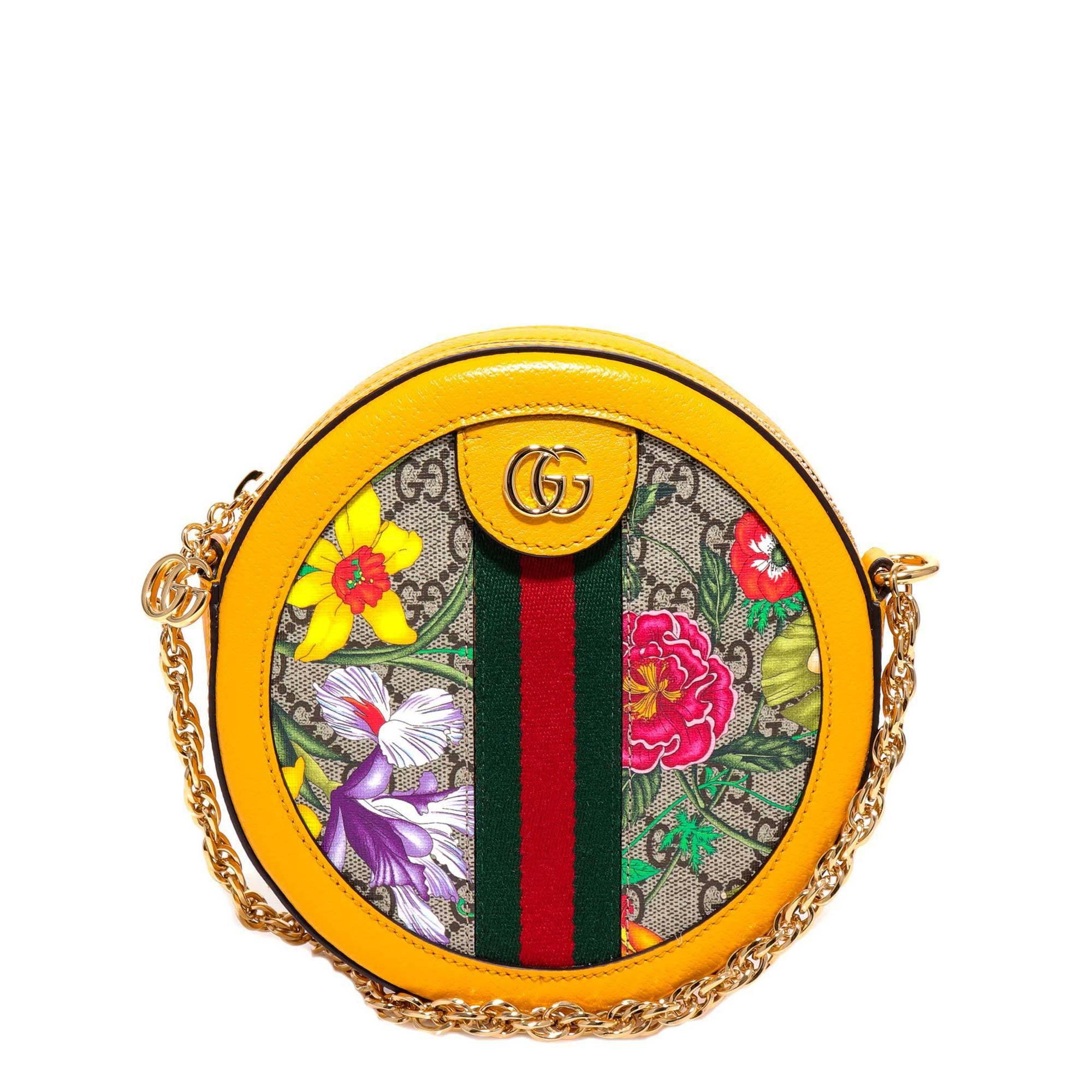 Gucci Ophidia Mini Flora GG Round Web Monogram Backpack