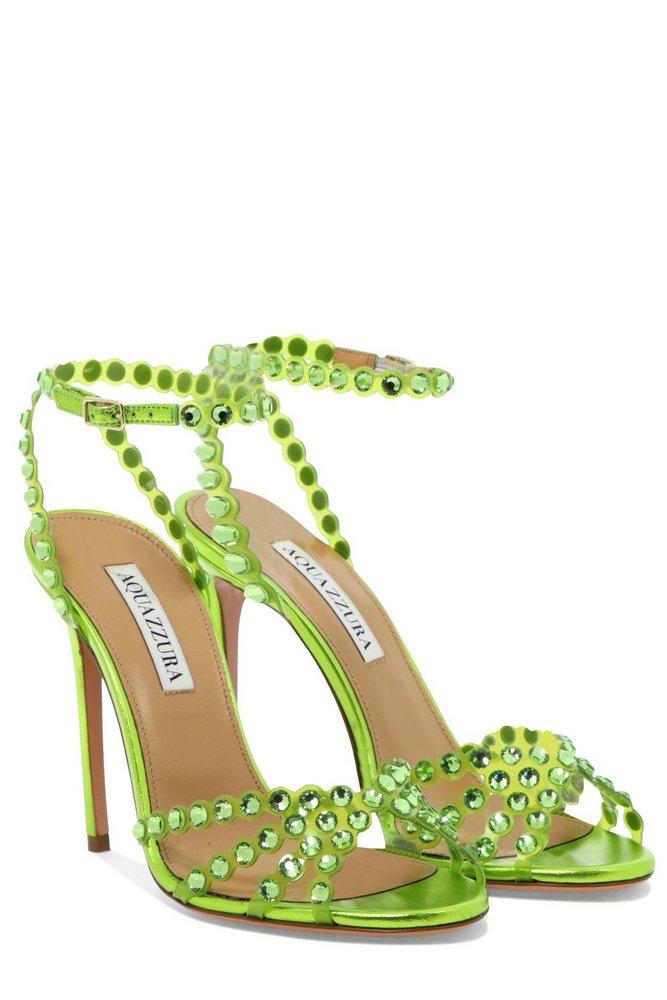 シューズ・サンダルその他 AQUAZZURA Woman Heeled sandals Green TTIMIDS0MSK ACD Aquazzura Tequila Embellished Heeled Sandals in Green | Lyst