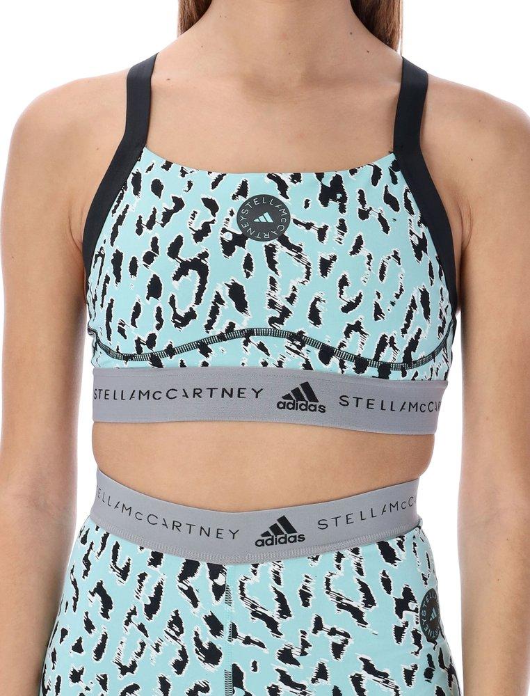 adidas By Stella McCartney Synthetic Leopard-print Sports Bra in Blue -  Save 63% | Lyst