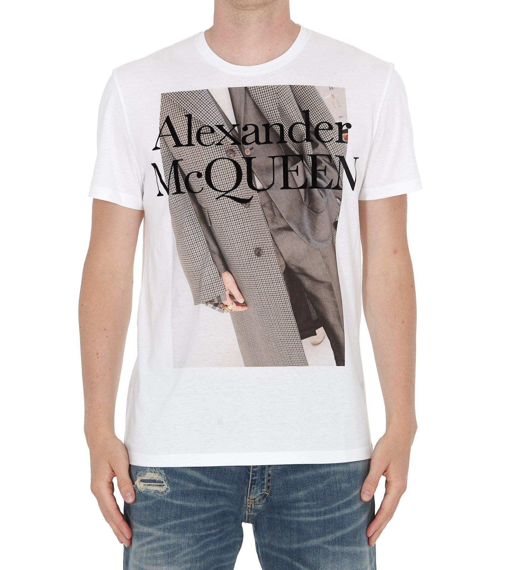 Alexander McQueen Cotton Crewneck T-shirt in White for Men - Lyst