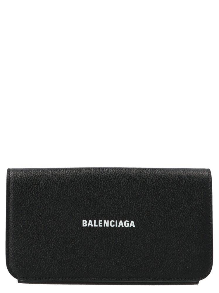 Balenciaga Cash Logo Chain Wallet in Black | Lyst