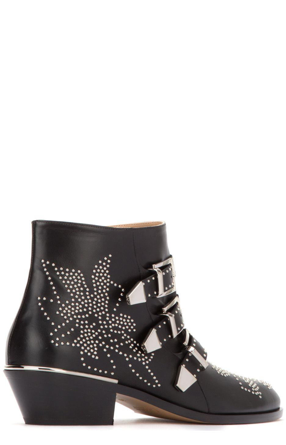 Chloé Susanna Black Leather Ankle Boots - Save 60% | Lyst
