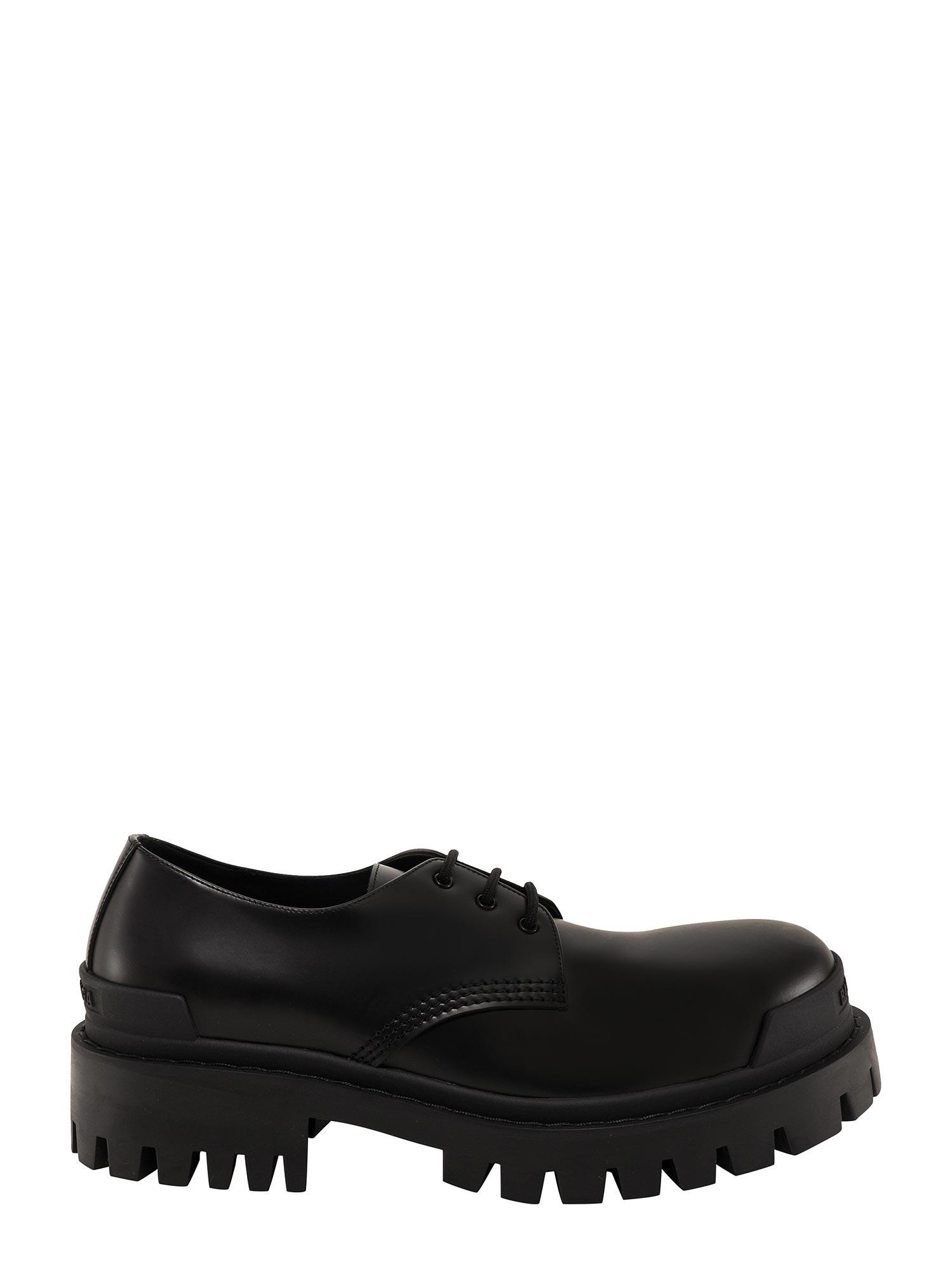 Balenciaga Leather Strike Derby Shoes in Black for Men | Lyst