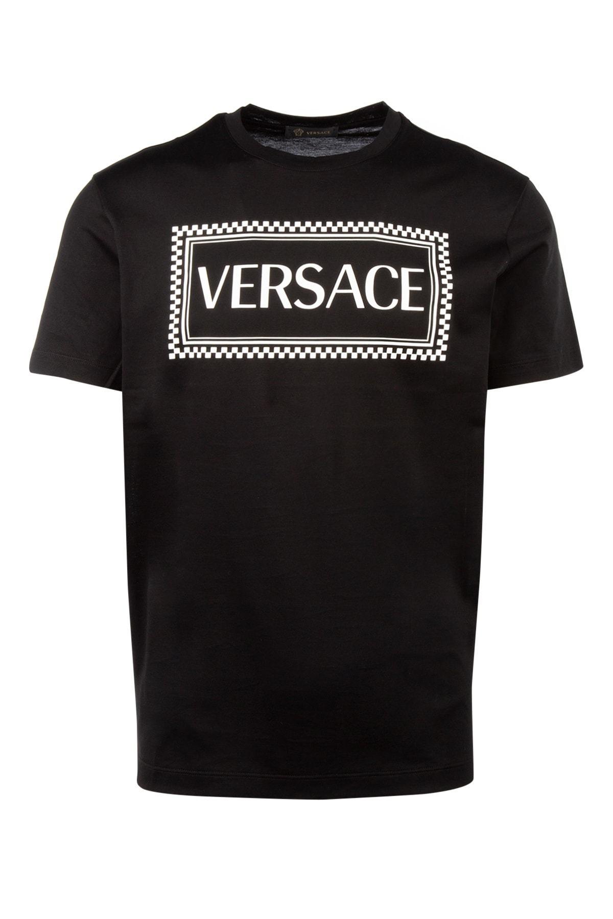 Versace 90s Vintage Logo T-shirt in Black for Men | Lyst