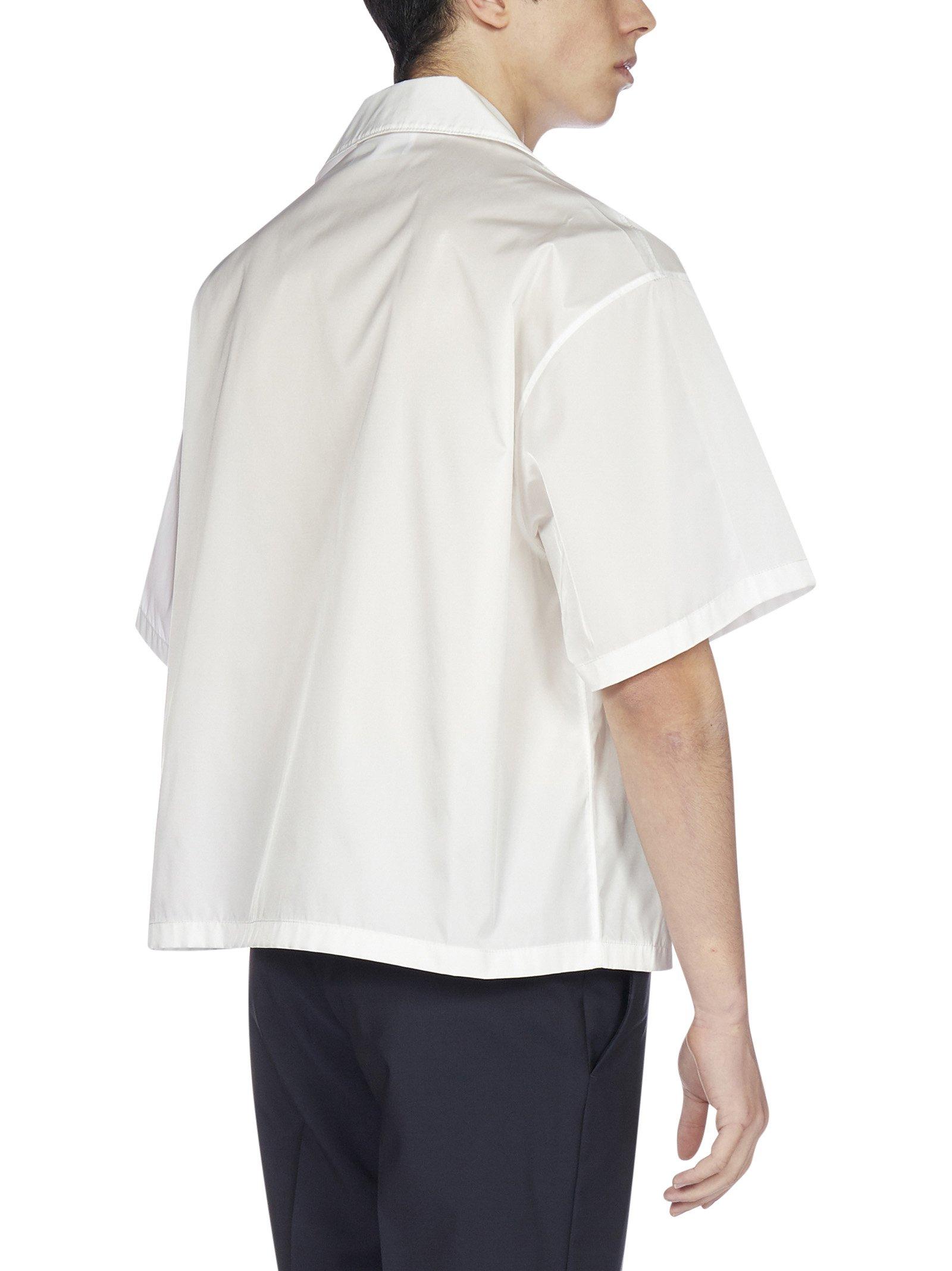 Prada Logo-Print Short-Sleeve Shirt - White for Men