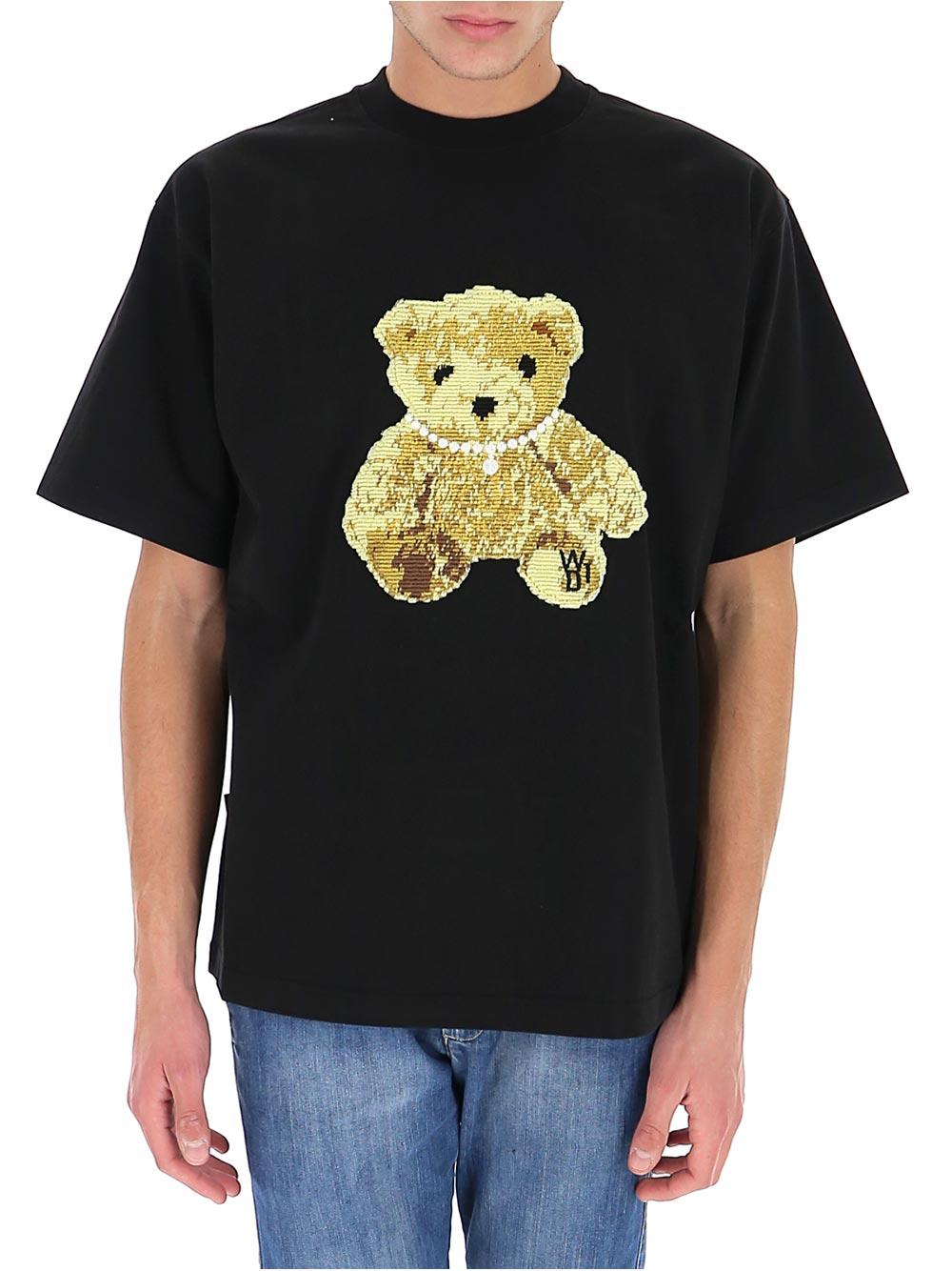 we11done Bear Print T-shirt in Black for Men | Lyst