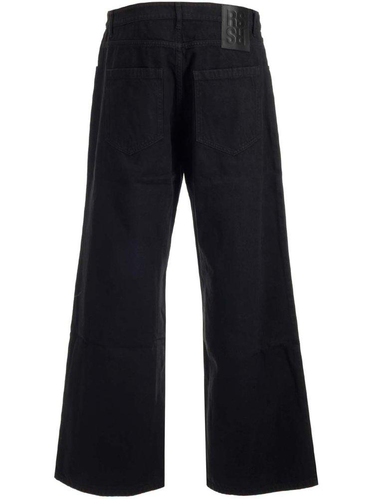 Raf Simons Loose Fit Wide Leg Jeans in Black for Men | Lyst