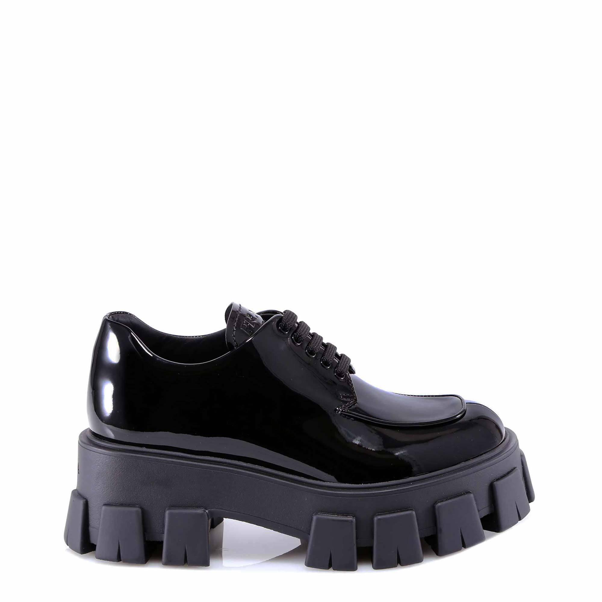Prada Derby Platform Shoes in Black - Lyst
