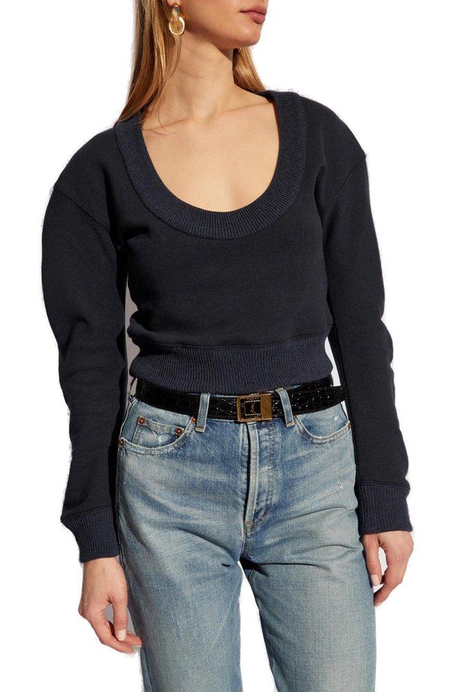 Saint laurent cropped sweatshirt hotsell