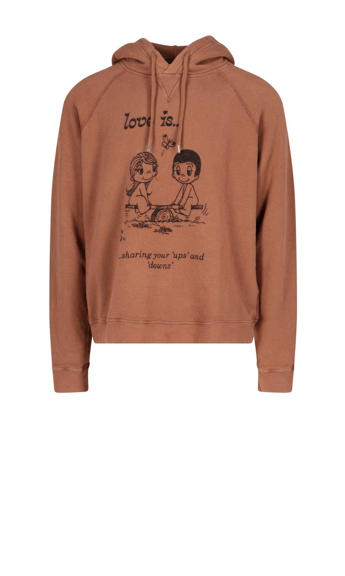 DSquaredÂ² Cotton Graphic Printed Hoodie in Brown for Men - Lyst