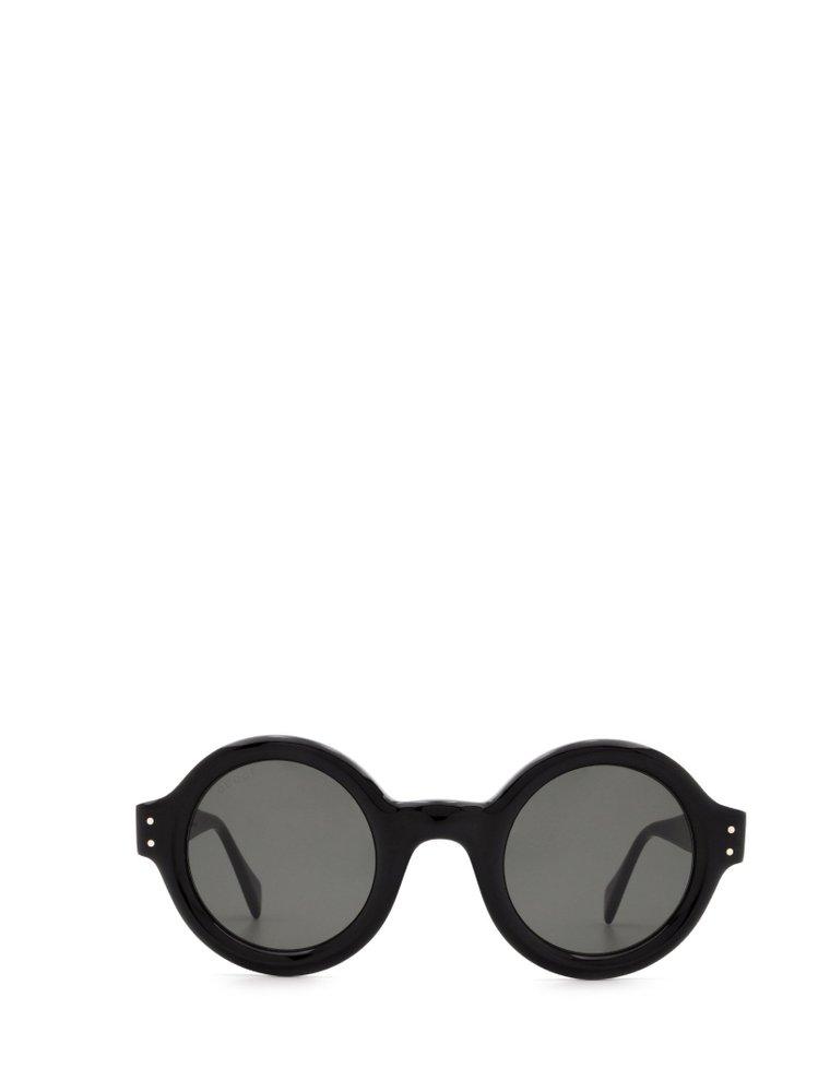 Gucci Round Frame Sunglasses in Black for Men | Lyst