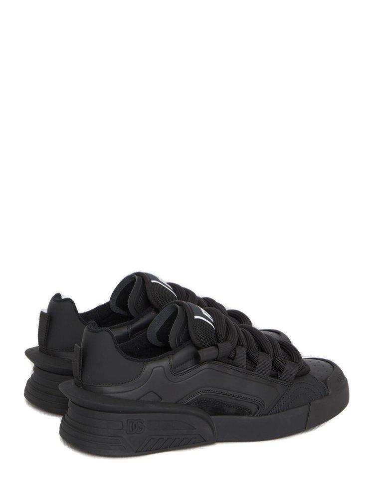 Dolce Gabbana Leather Sneakers in Black for Men Lyst