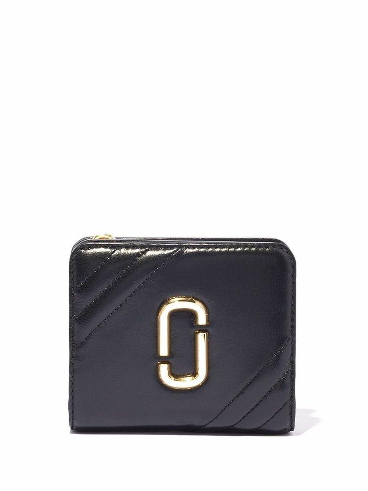 Marc Jacobs Leather The Glam Shot Mini Compact Wallet in Black | Lyst UK