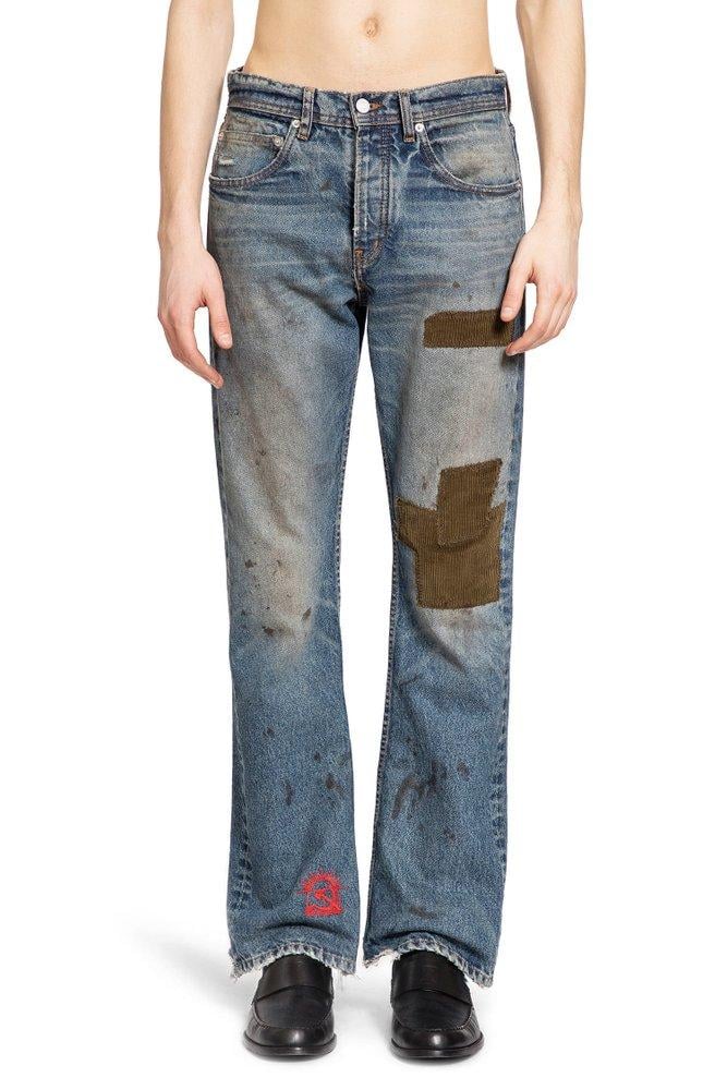 Enfants Riches Deprimes Patchwork Distressed Flared Jeans in Enfants Riches Deprimes Patchwork Distressed Flared Jeans in