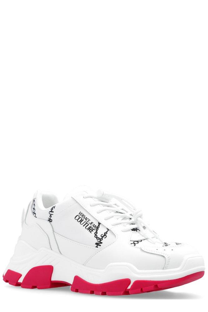 Versace Jeans Couture Chain-link Print Chunky Sneakers in White | Lyst