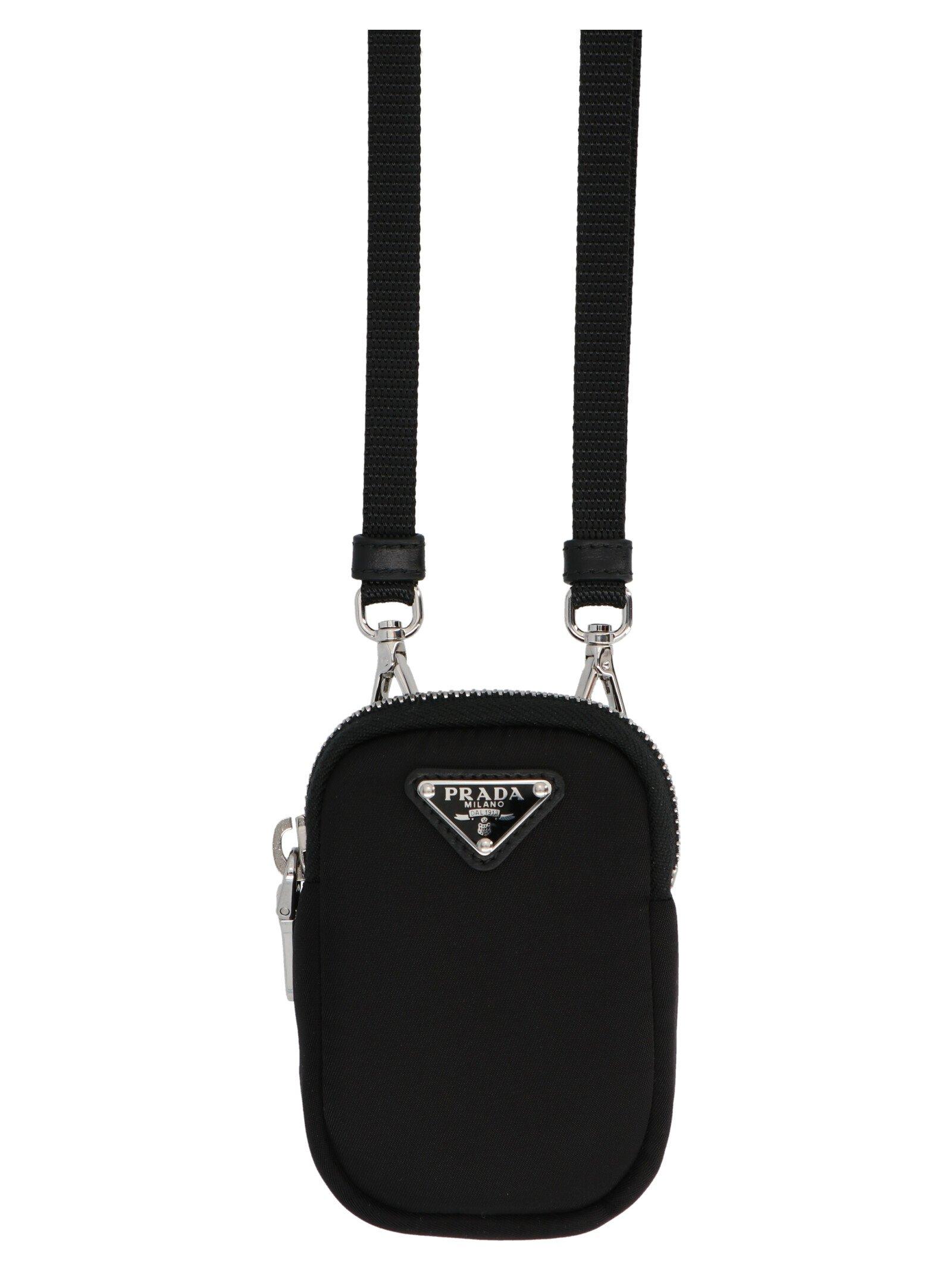 Prada Synthetic Logo Mini Crossbody Bag in Black - Lyst