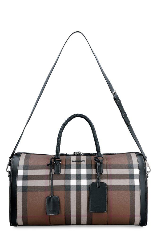 Burberry Travel Bag - Burberry Nova Check Leather Brown