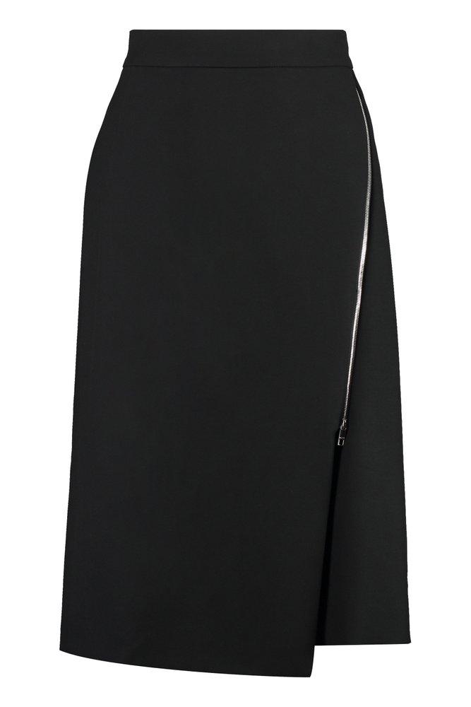 Black a line top skirt with zip