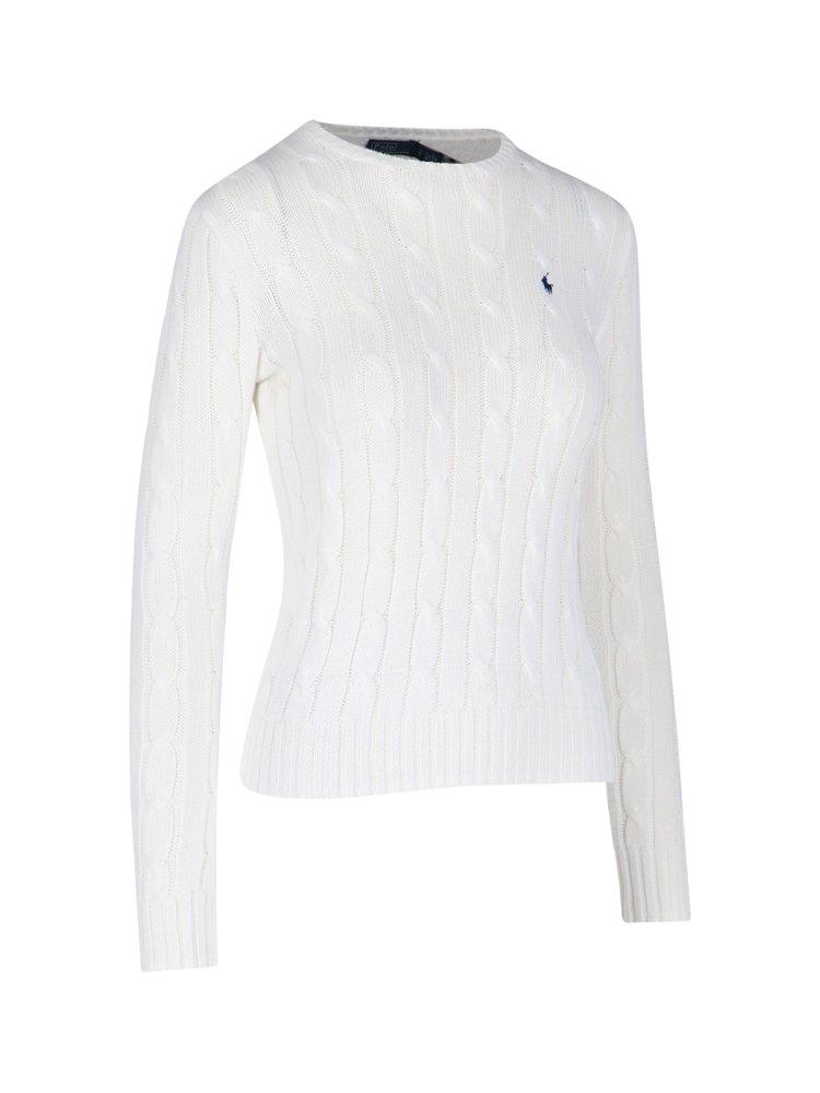 Polo Ralph Lauren Pony Embroidered Knitted Jumper in White | Lyst