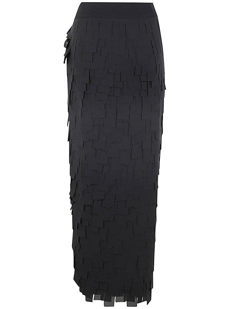 スカート Maria Calderara Maxi Side Slit Sequin Skirt With Taffeta Maria Calderara Maxi Side Slit Sequin Skirt With Taffeta