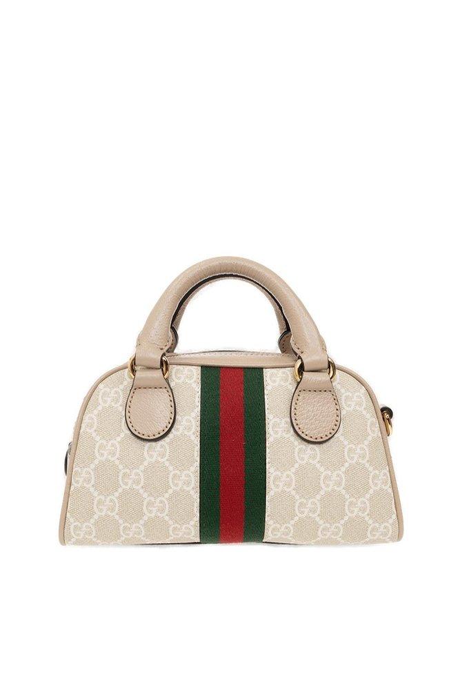 Gucci Mini Ophidia GG Top-handle Bag in Natural | Lyst