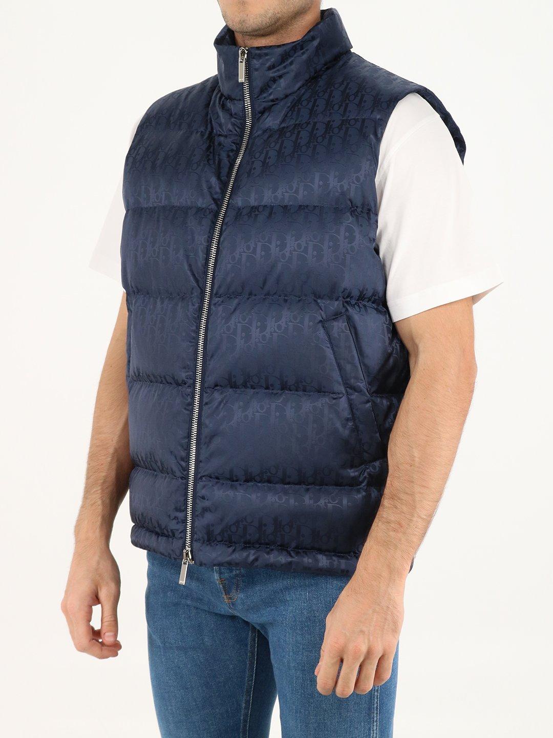 Dior Oblique Puffer Vest in Blue for Men | Lyst