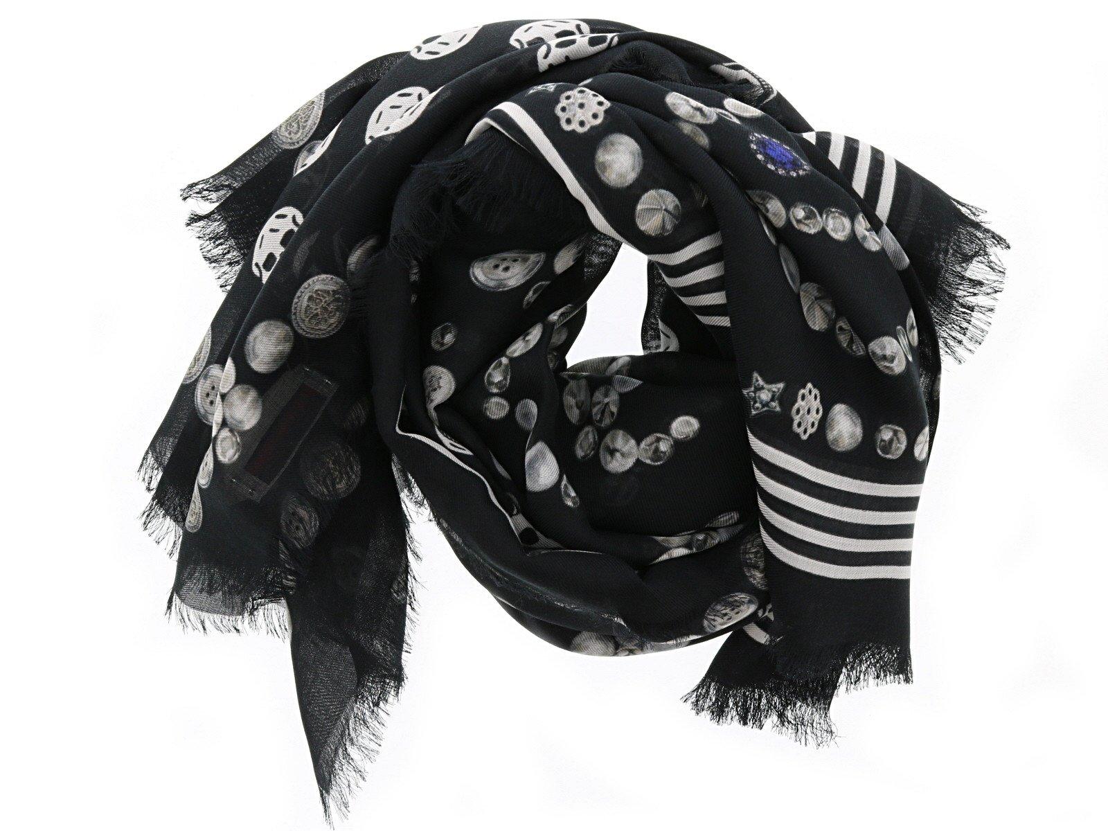 alexander mcqueen black skull scarf