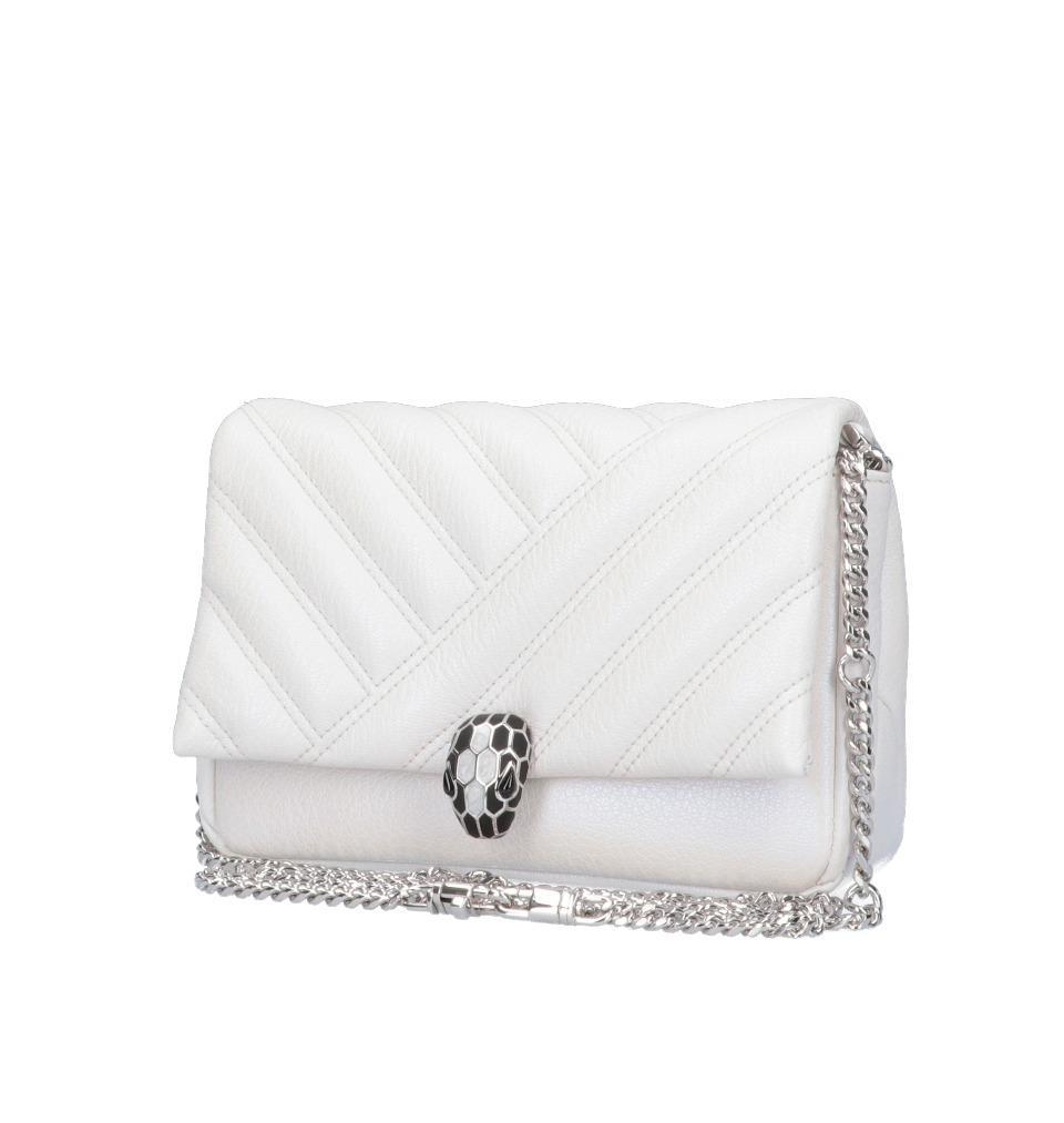 White bulgari cheap bag