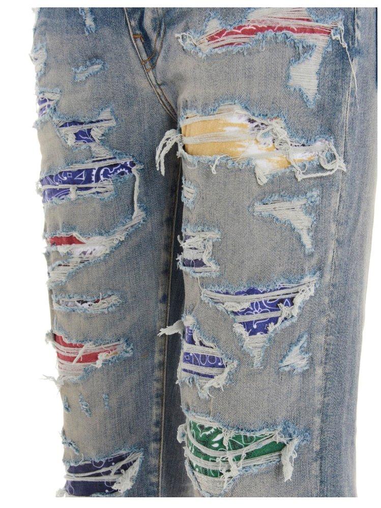 Amiri Rainbow Patch Skinny Jeans - ShopStyle
