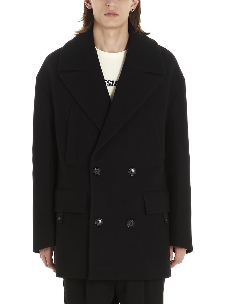 Juun.J Synthetic Double Breasted Oversized Coat in Black for Men - Lyst