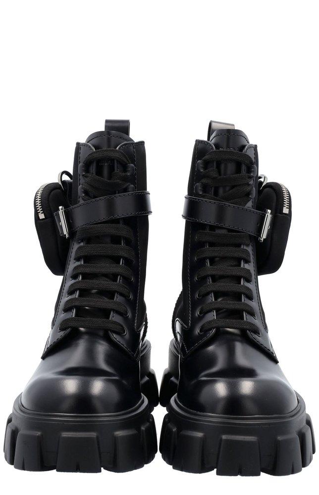 Prada Monolith Combat Boots in Black for Men | Lyst