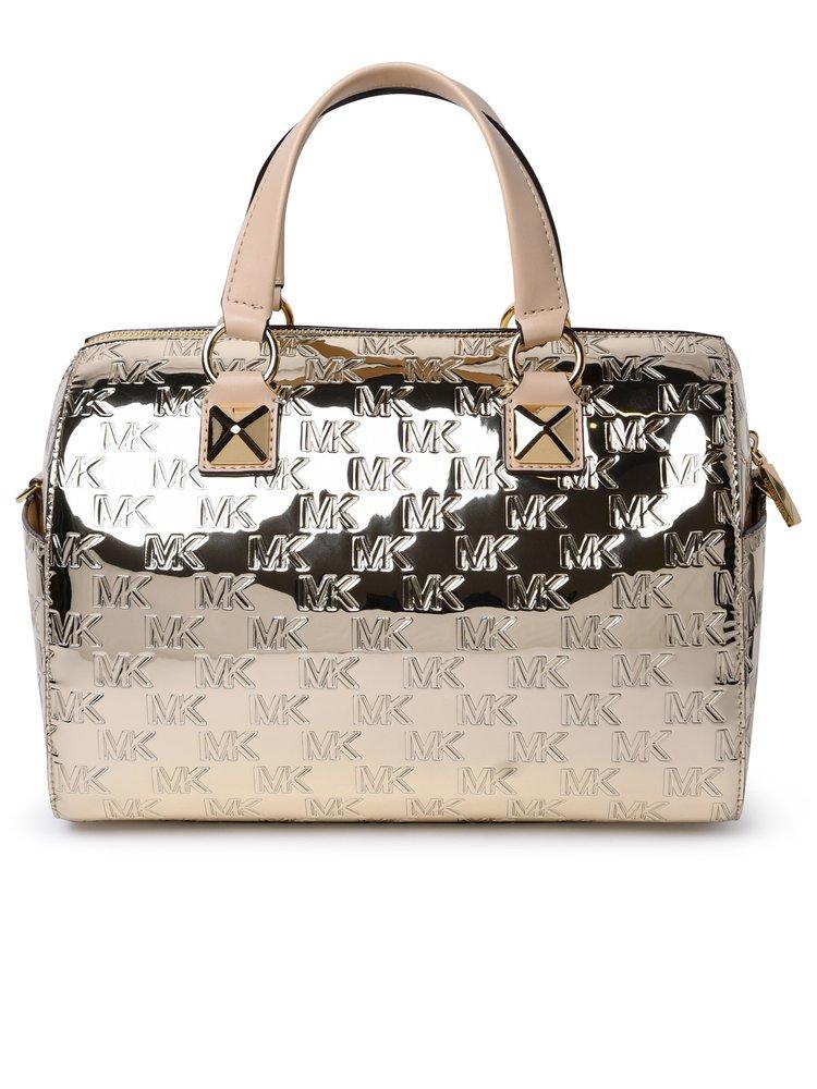 MICHAEL Michael Kors Grayson Logo Embossed Medium Satchel Bag in