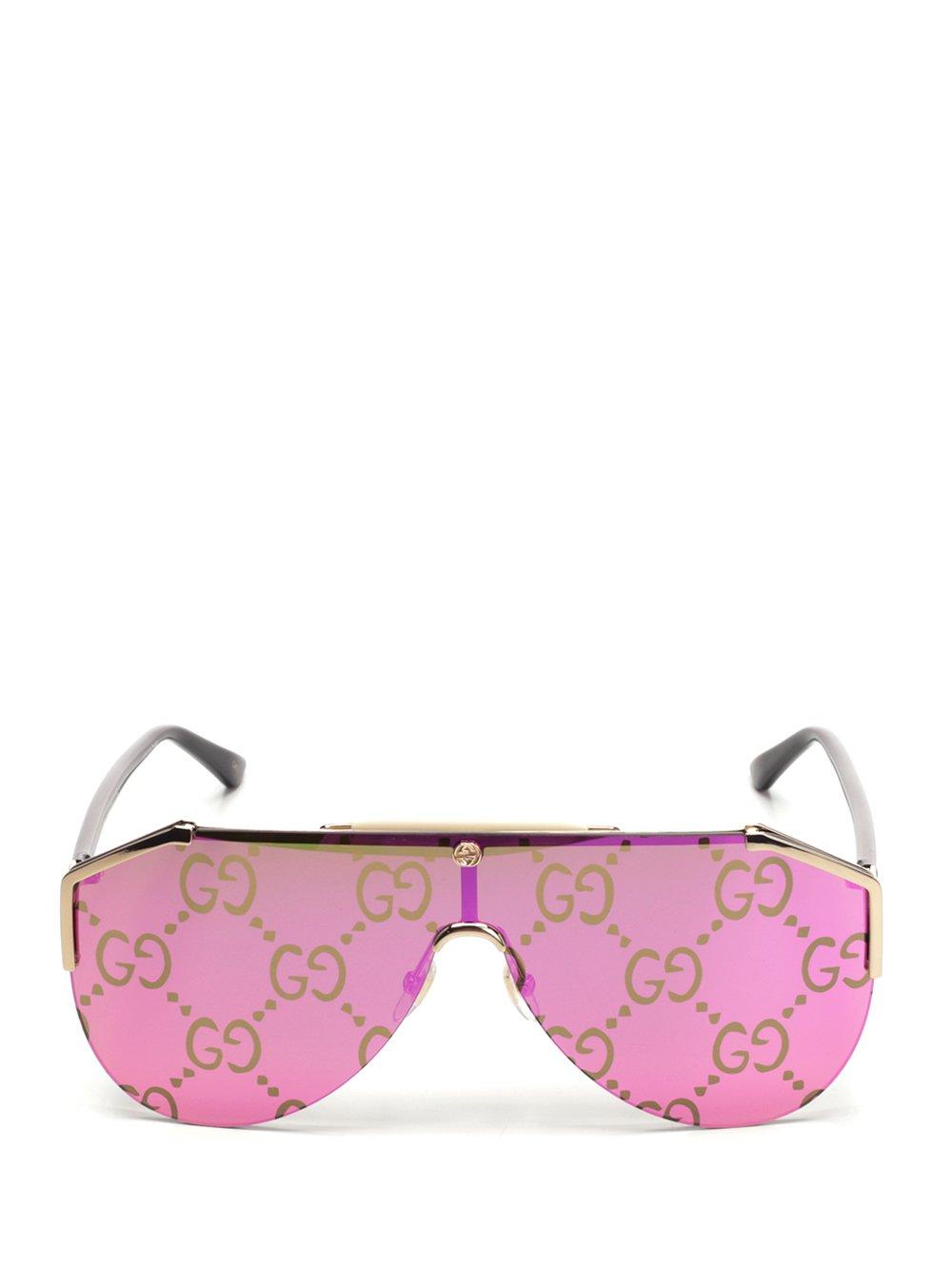 Gucci Mask Mirror Lens Sunglasses in Pink for Men | Lyst