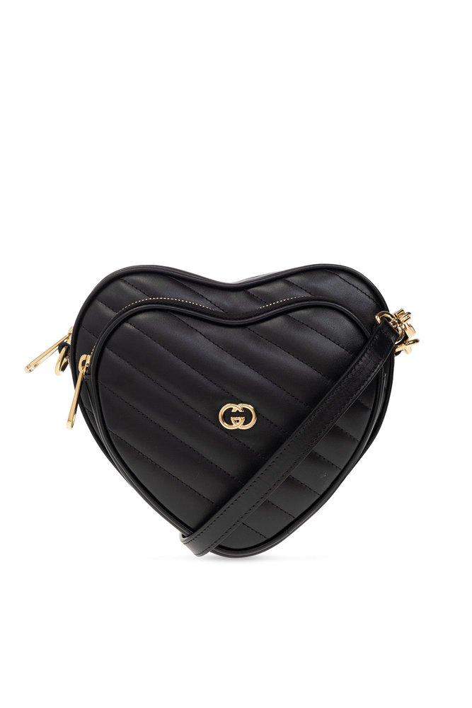Gucci 'heart' Shoulder Bag in Black | Lyst