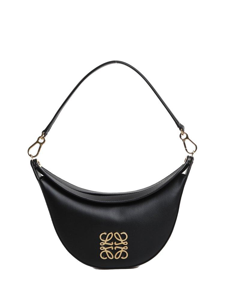 Loewe Luna Anagram Small Leather Bag in Black
