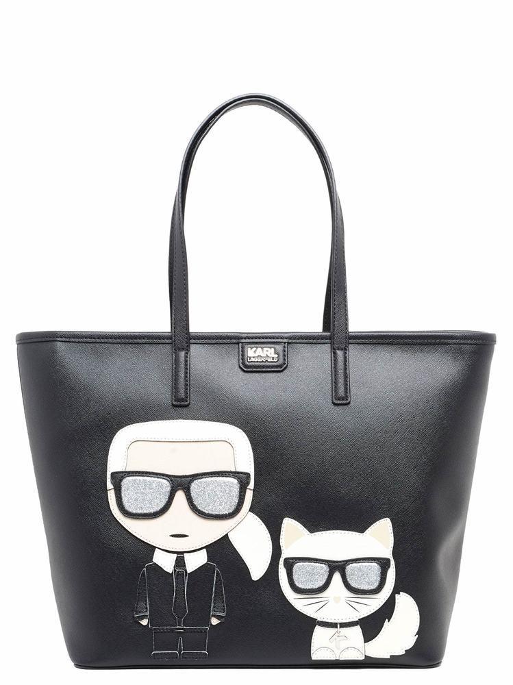 Karl Lagerfeld K/ikonik Karl Choupette Faux Leather Bag in Black | Lyst  Canada