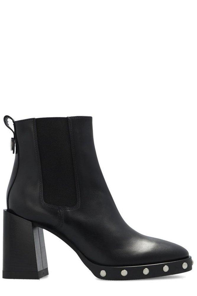 Furla Stud-detailed Ankle Boots in Black | Lyst
