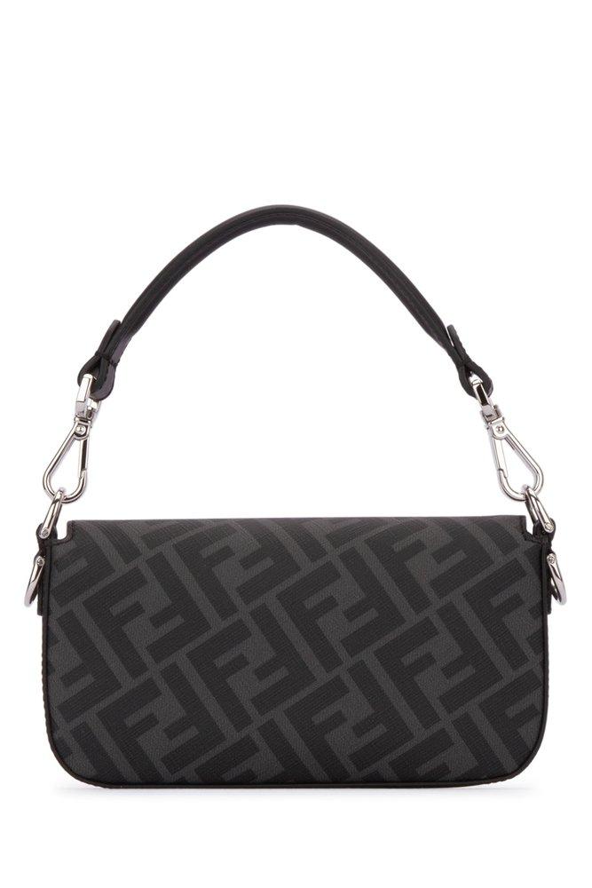 Fendi Sequin and Leather Baguette Mini Black in Polyester with