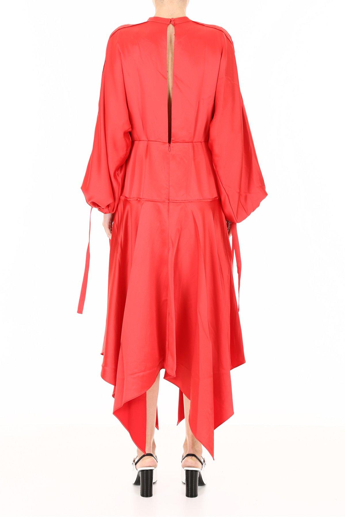 Self Portrait Red Satin Dress Lyst
