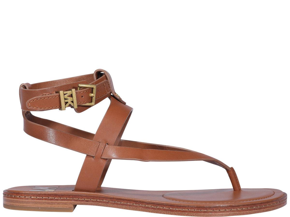 MICHAEL Michael Kors Leather Pearson Thong Sandals in Brown | Lyst